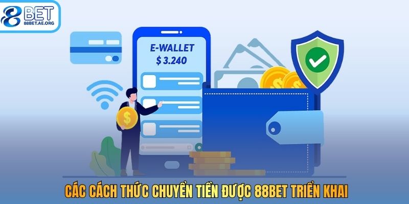 Các cách thức chuyển tiền được 88bet triển khai